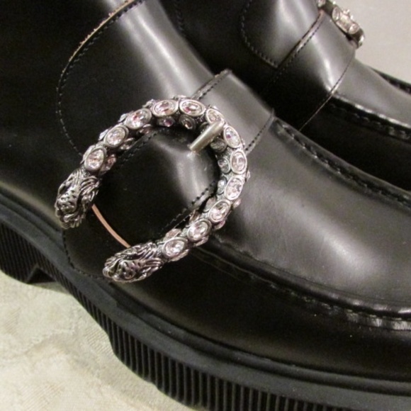 Gucci women's above ankle leather zipper platform boots Sz 39.5 - Picture 2 of 16